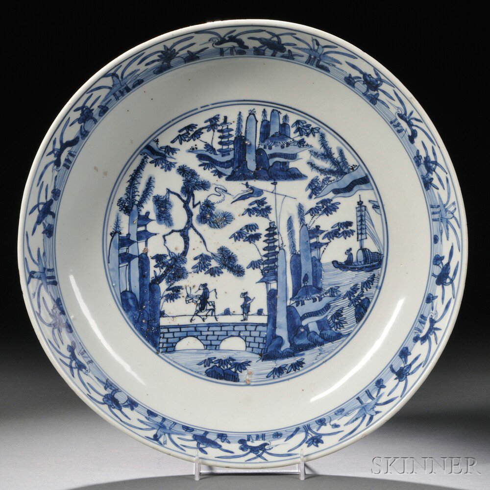 Appraisal: Blue and White Charger China late Ming Dynasty the interior