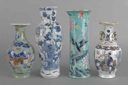 Appraisal: Four Chinese export porcelain vases tallest - h