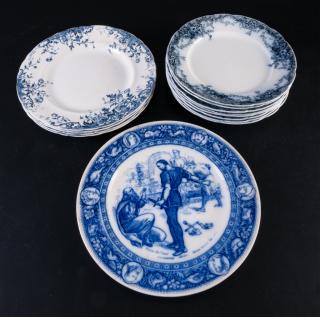 Appraisal: Wedgewood Flow Blue Meakin Etc Porcelain Plates Wedgwood Burgess Leigh