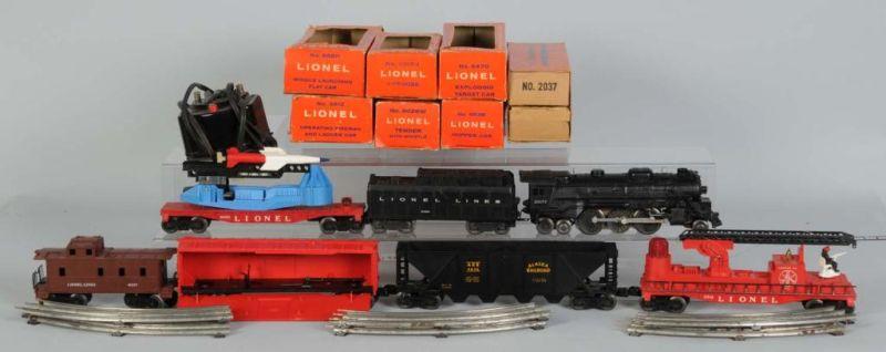 Appraisal: Lionel O-Gauge Freight Set in OB Description Post-war Includes all