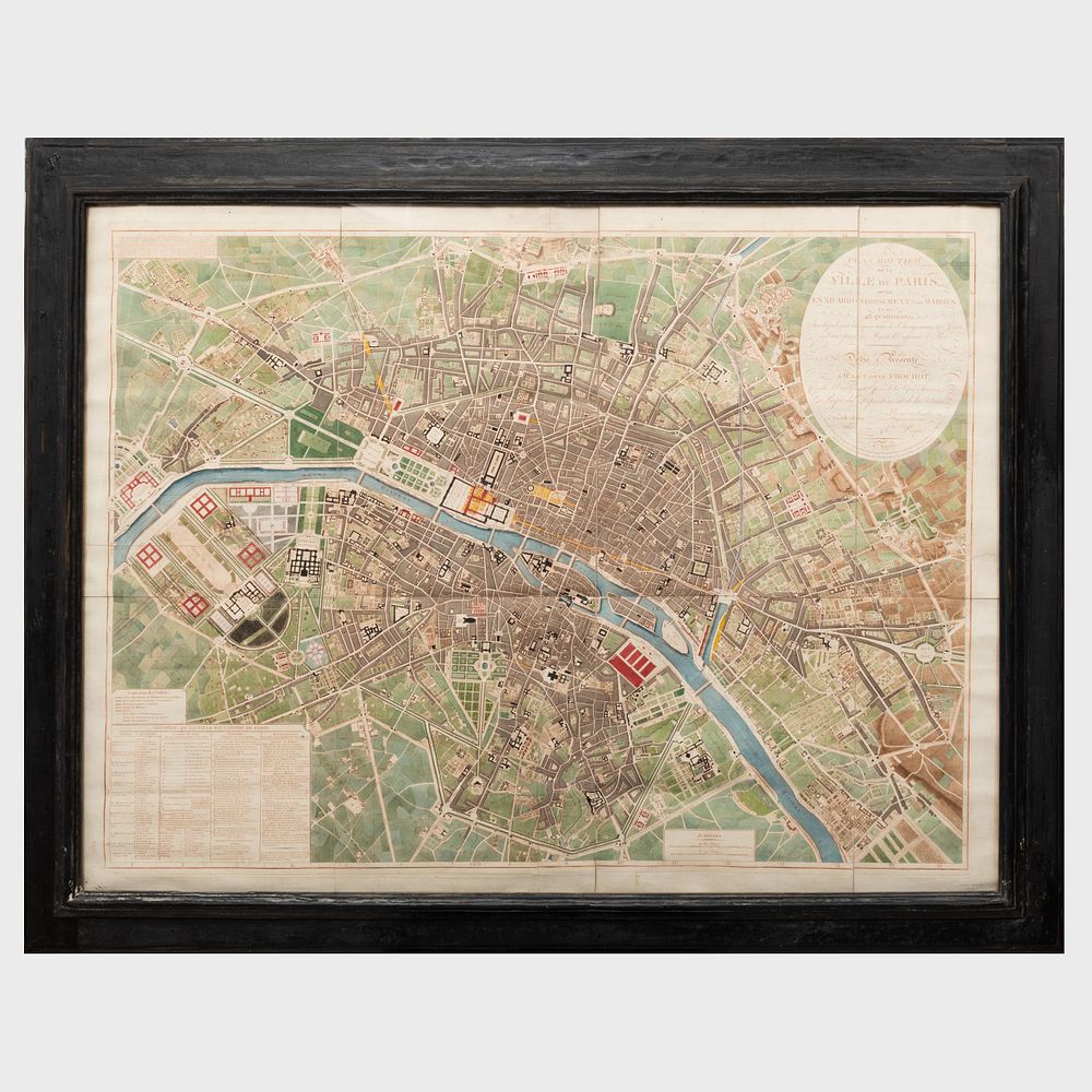 Appraisal: Plan Routier de la Ville de Paris Engraved map with