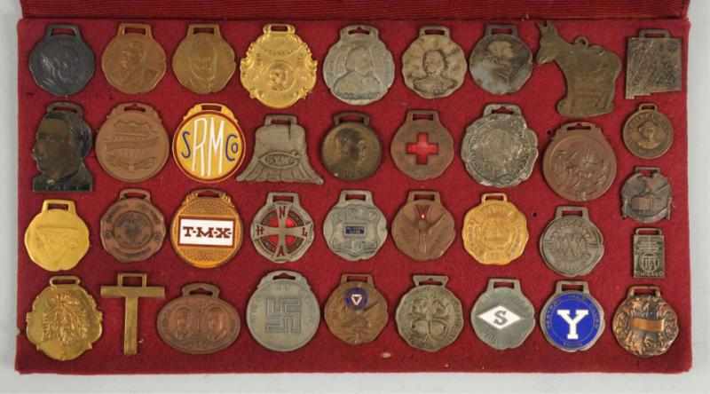 Appraisal: Lot of American Badge Co Sample Watch Fobs Soiling wear