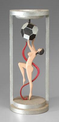 Appraisal: Folk art nude female holding abstract sphere signed on bottom