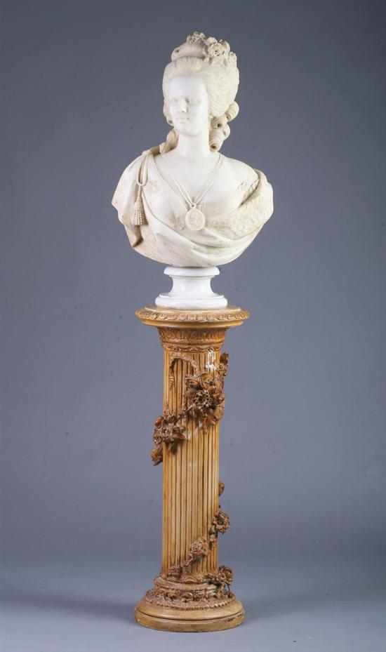 Appraisal: FRENCH SCHOOL th century Marie Antoinette Marble After the original