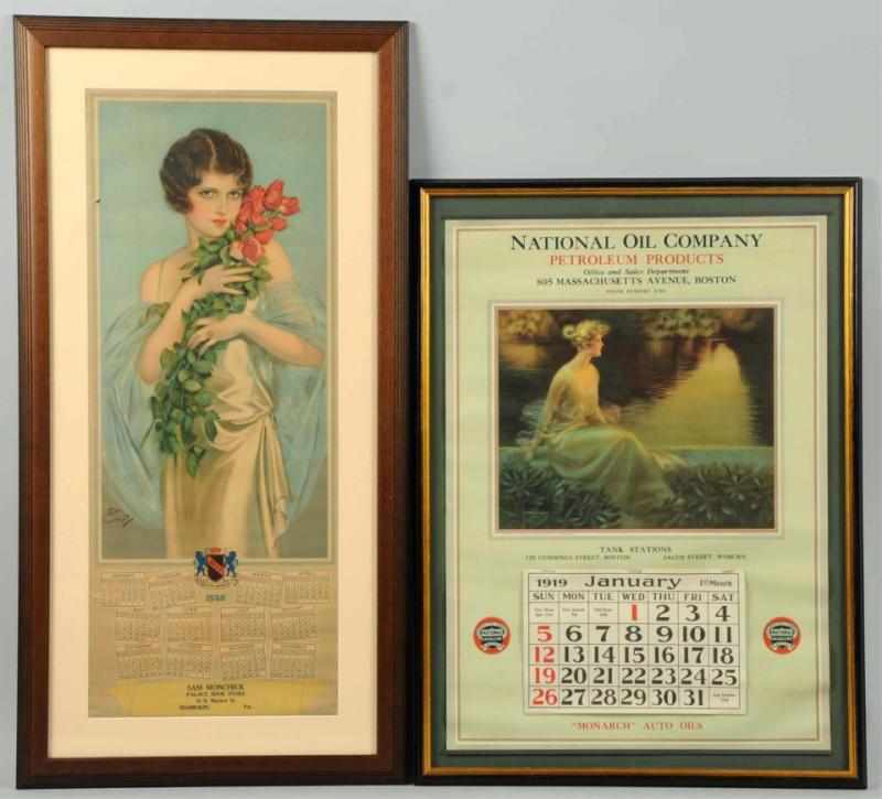 Appraisal: Pretty Girl Calendars Pennsylvania and Massachusetts Both framed under glass