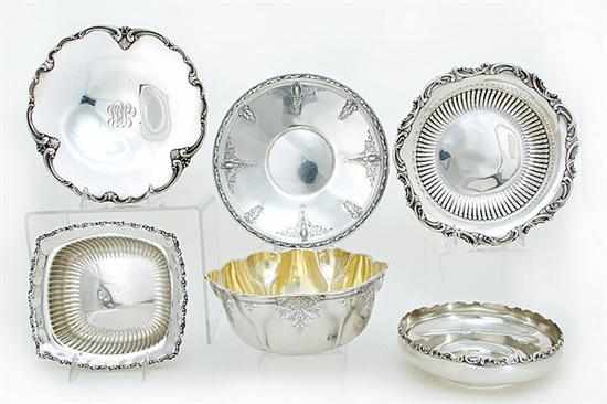 Appraisal: Whiting sterling bowls and trays New York circa comprising Louis