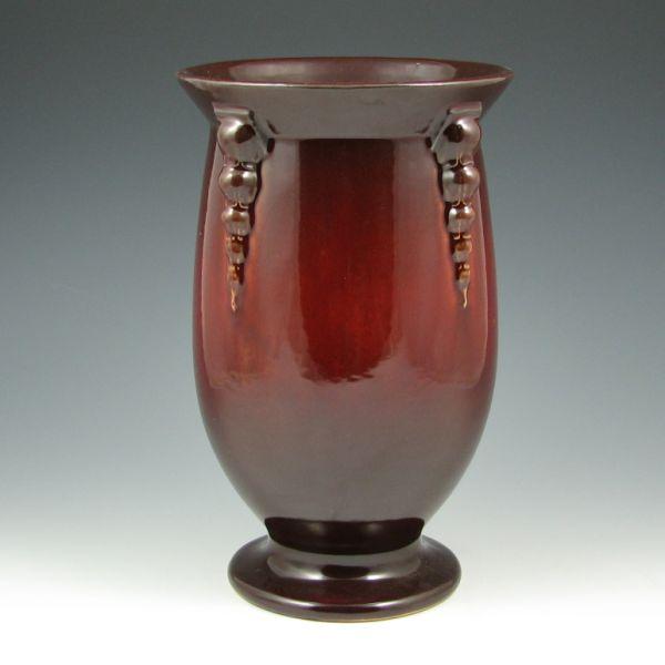 Appraisal: Roseville Topeo - vase in oxblood red Unmarked There is