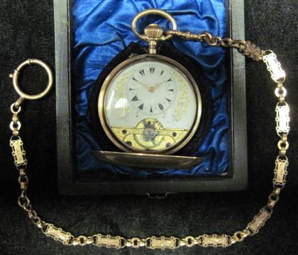 Appraisal: karat yellow gold hunting case pocket watchswiss early th century