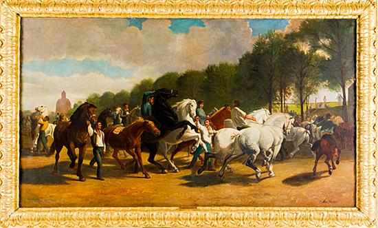 Appraisal: Rosa Bonheur after French - THE HORSE FAIR oil on