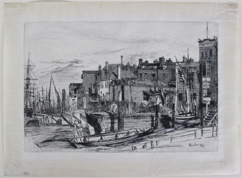 Appraisal: JAMES ABBOT MACNEILL WHISTLER AMERICAN - THAMES POLICE Etching x