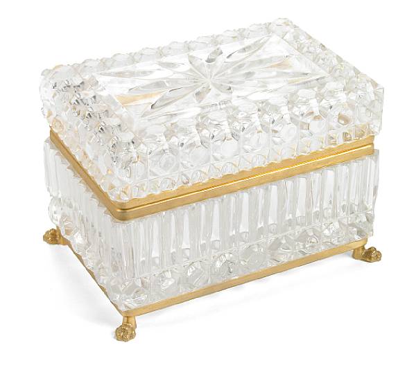 Appraisal: A Continental gilt metal mounted cut crystal table box height