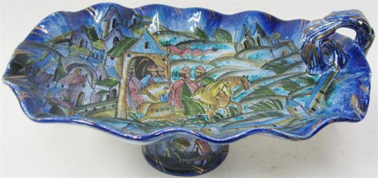 Appraisal: Contemporary Artist Russian Handpainted Pottery dated Purchased by consignor at