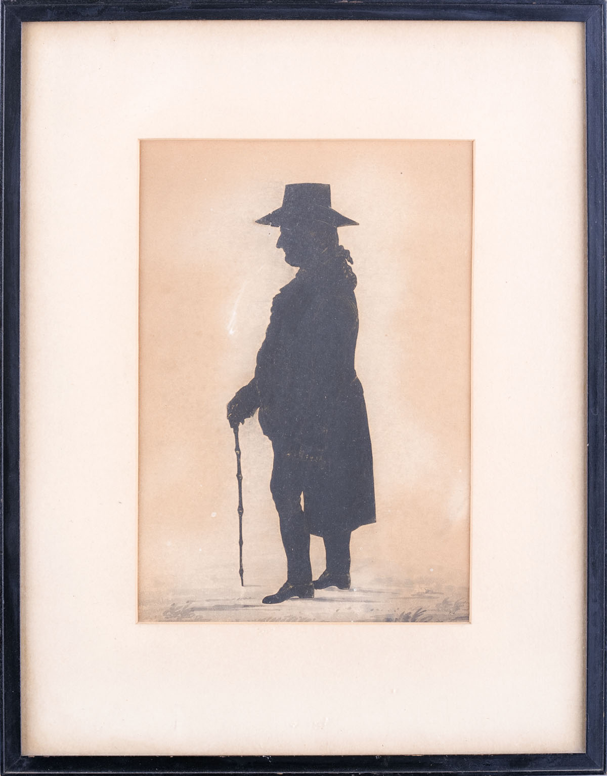 Appraisal: AMERICAN FULL-LENGTH SILHOUETTE OF EDWARD AUGUSTUS HOLYOKE With wash highlights