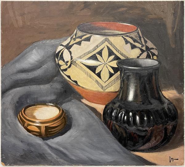 Appraisal: FREDERICK GRUE - OIL ON MASONITEFrederik Ebbesen Grue - Hopi