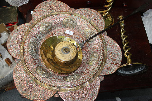 Appraisal: A LARGE COPPER AND BRASS INDIAN TRAY of lobed form