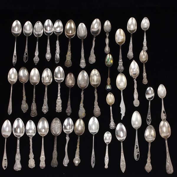 Appraisal: Lot of sterling silver souvenir spoons Southern states and cities