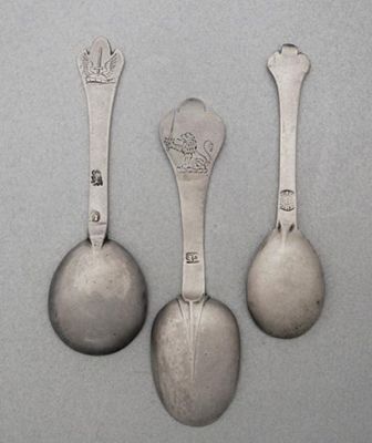 Appraisal: A William III Queen Anne provincial trefid condiment spoon with