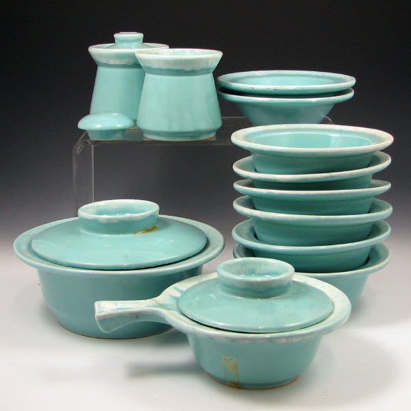 Appraisal: Hull Crestone Blue Kitchen Ware Lot of thirty-eight pieces of