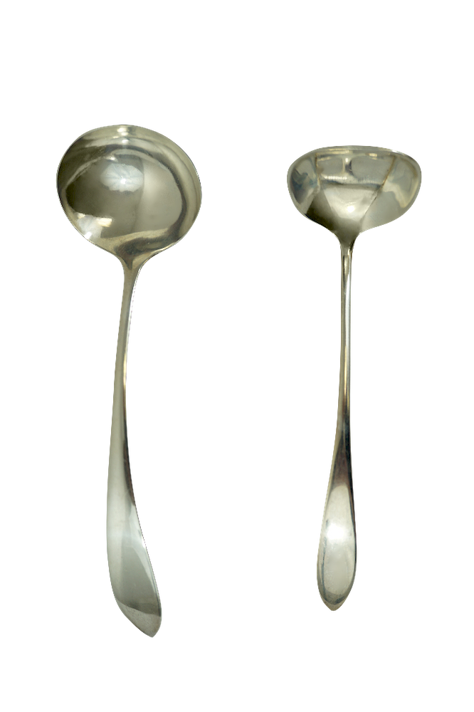 Appraisal: Gravy Ladles Two Sterling Silver Ladles th C Sterling oz