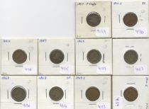 Appraisal: A Set of Ten US One Cent Coins US One