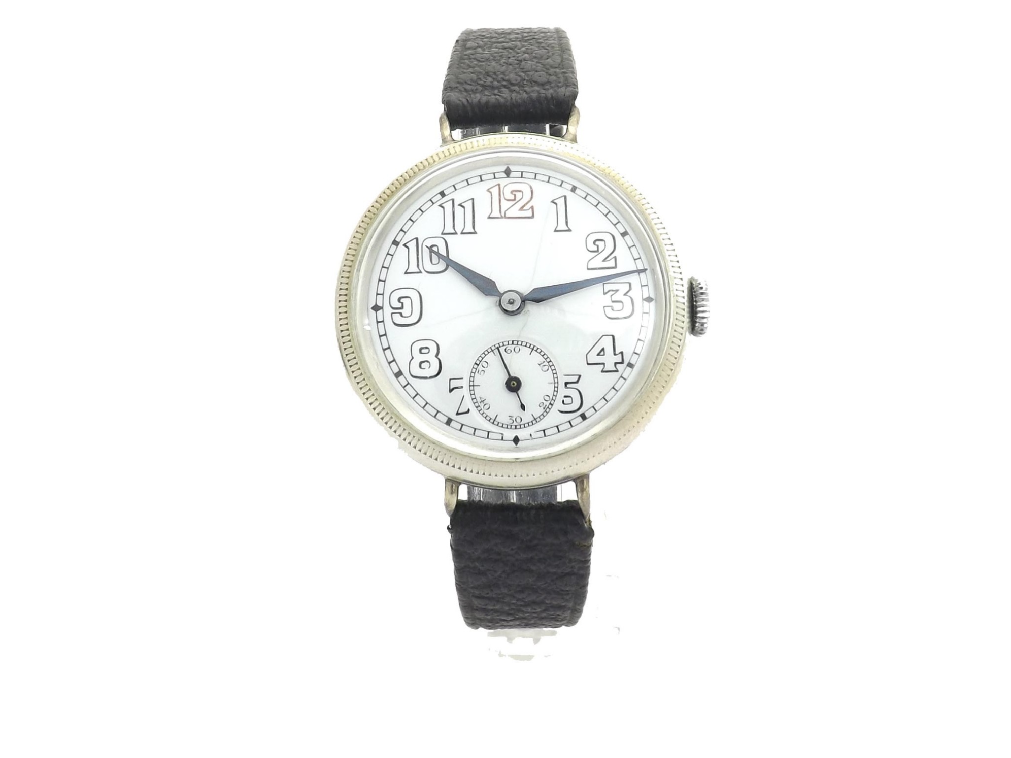 Appraisal: Silver wire-lug wristwatch Birmingham jewel movement the white dial with