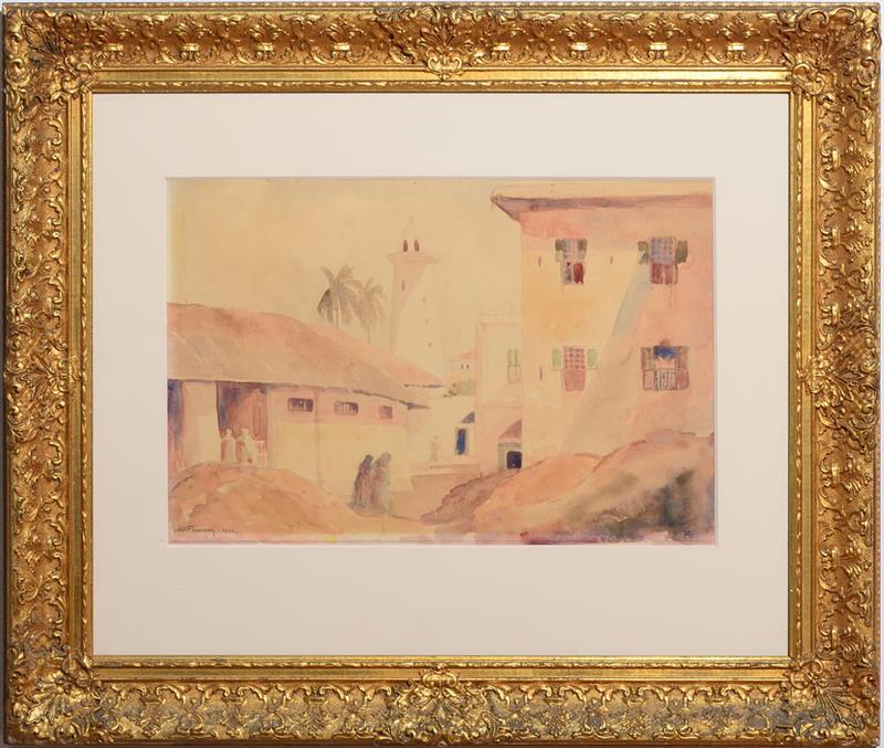 Appraisal: ATTRIBUTED TO JACOB HENDRIK PIERNEEF - AFRICAN MOSQUE Watercolor on