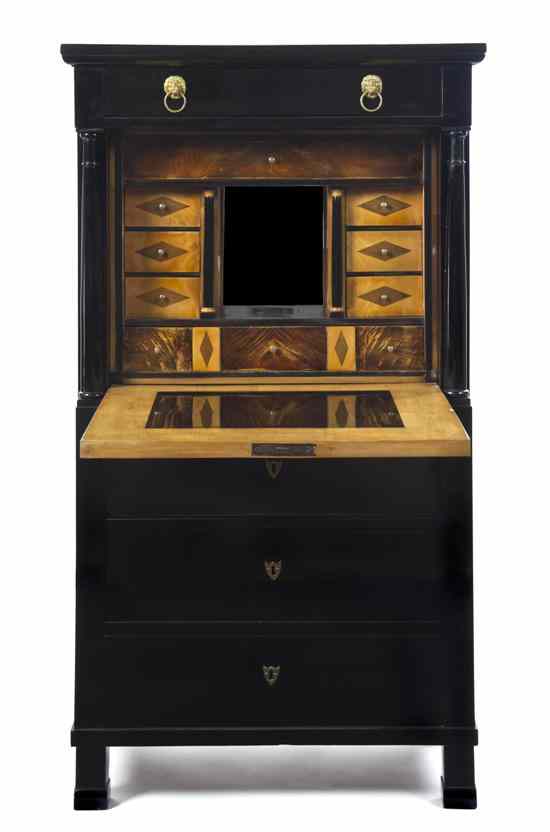 Appraisal: A Biedermeier Lacquered Secretaire a Abattant having a rectangular top