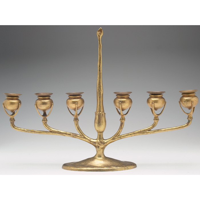 Appraisal: Tiffany Studios candelabra six light form in bronze with center