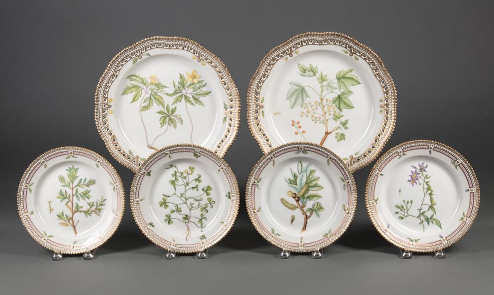 Appraisal: Six Royal Copenhagen Flora Danica Porcelain Dishes - fully marked