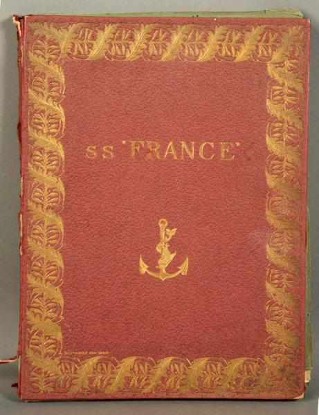 Appraisal: SS France Leatherette Book Description Circa Includes tissue covered color