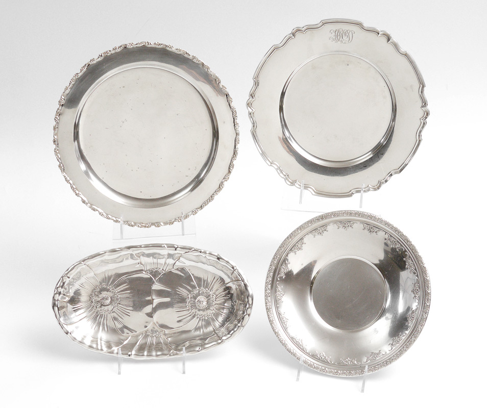 Appraisal: PIECE STERLING SILVER TRAYS pieces total to include Round tray