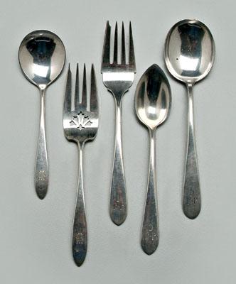 Appraisal: Kirk Wakefield sterling flatware pieces monograms S Kirk amp Son