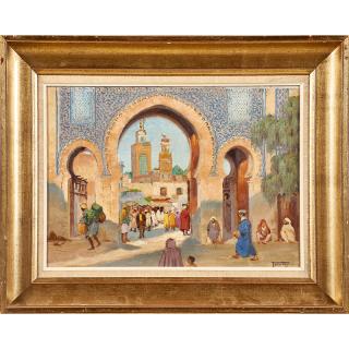 Appraisal: ALFRED FORETAY Swiss Bab Bougeloud Fez Oil on canvas framed