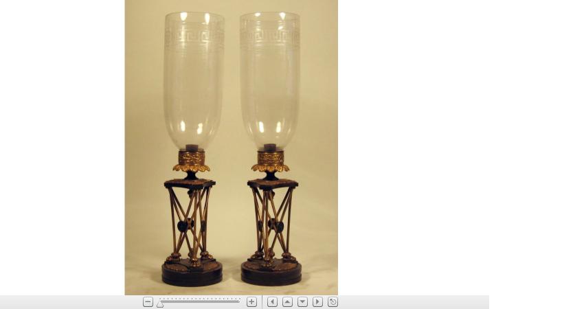 Appraisal: Pair of Neoclassical style gilt and patinated metal lamps late