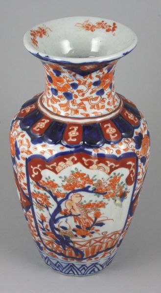 Appraisal: th Century Imari vase having ribbed sides h x diam