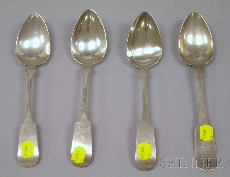 Appraisal: Four American Coin Silver Serving Spoons a set of three