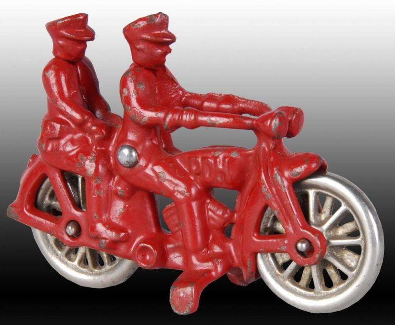 Appraisal: Cast Iron Hubley Tandem PDH Motorcycle Toy Description Policeman riders