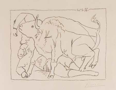 Appraisal: PABLO PICASSO Le Torero Bless Lithograph x mm x inches