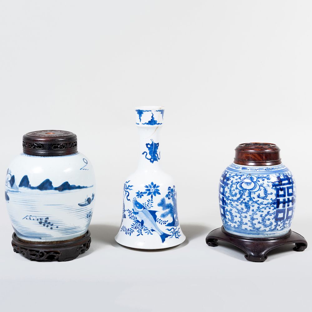 Appraisal: Two of Chinese Blue and White Porcelain Ginger Jars and