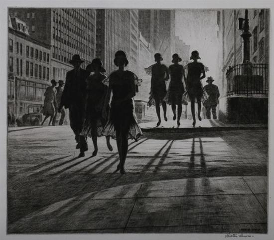 Appraisal: MARTIN LEWIS American - SHADOW DANCE signed in pencil lower