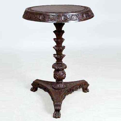 Appraisal: An Anglo Indian Rosewood Round Tilt-Top Side Table circa having