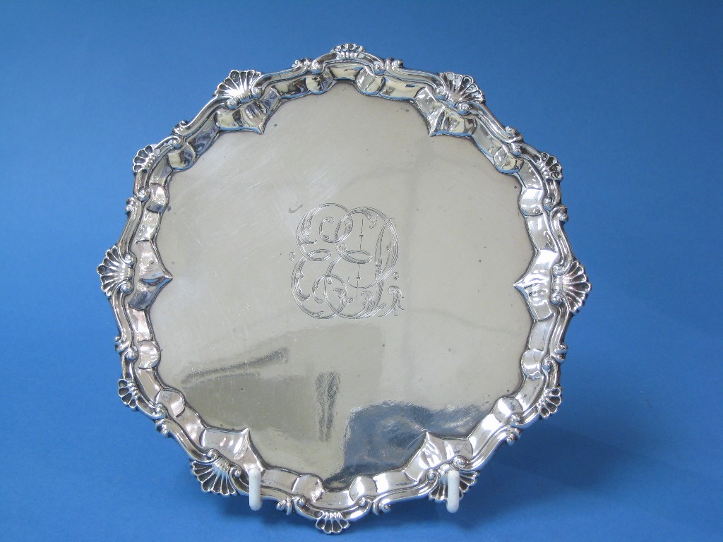 Appraisal: A George III Salver engraved initials with shell and scroll