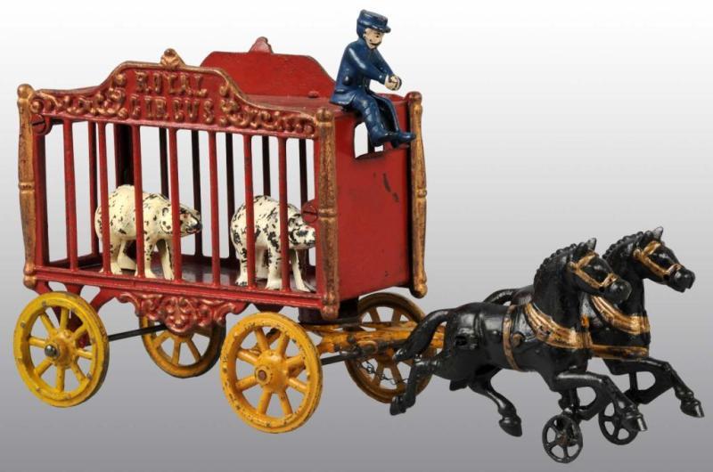 Appraisal: Cast Iron Hubley -Horse Royal Circus Cage Wagon Description Includes