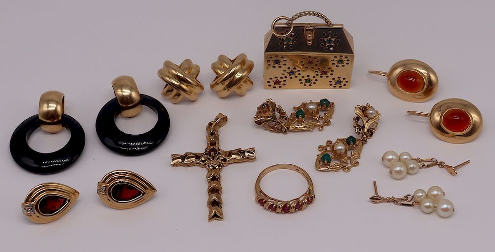 Appraisal: JEWELRY Assorted Gold Jewelry Grouping Includes a kt yellow gold