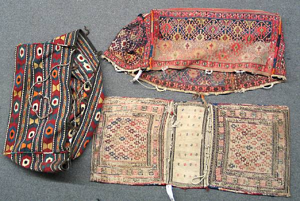 Appraisal: A group of two trunk covers and one saddle bag