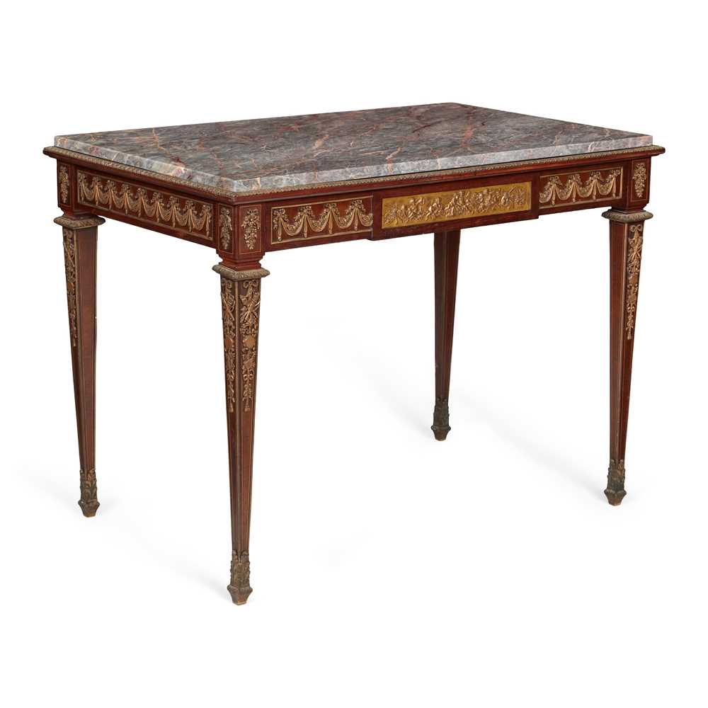 Appraisal: FINE LOUIS XVI STYLE ACAJOU AND GILT BRONZE MOUNTED MARBLE