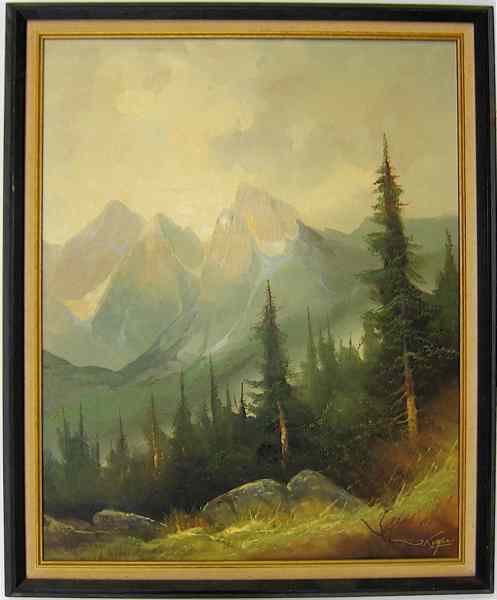 Appraisal: JOSEF KUGLER OIL ON CANVAS German American th century Alpine