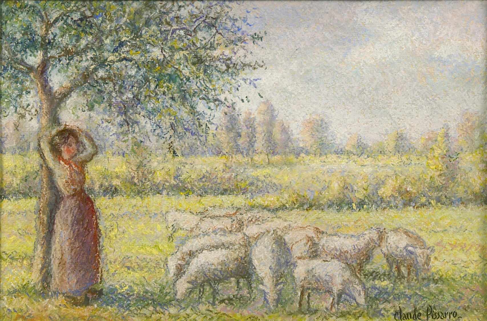 Appraisal: Hughes Claude Pissarro French born La petite bergre de Cossesseville