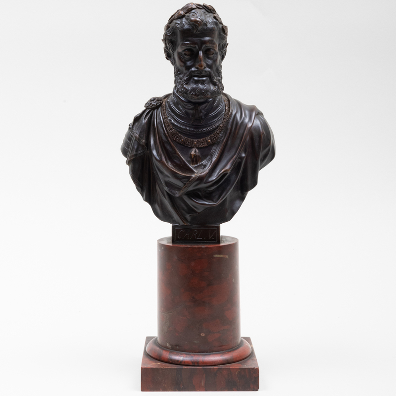 Appraisal: After Leoni Leone - Bust of Charles V Patinated bronze