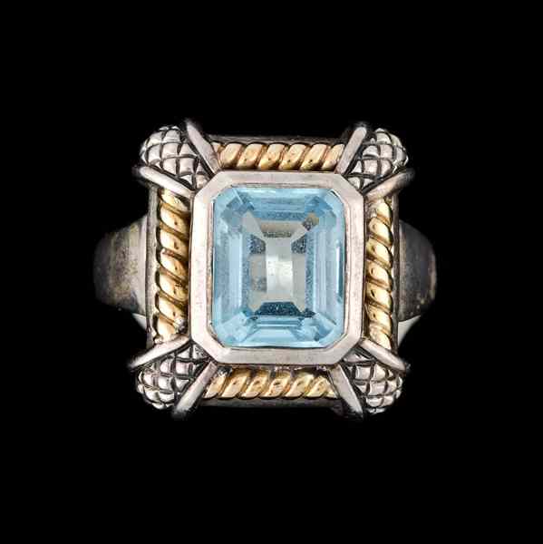 Appraisal: David Yurman Inspired - Sterling Ring A sterling silver two-toned